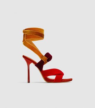 Zara + Sandals with Velvet Straps