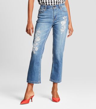 Who What Wear x Target + Embroidered Crop Jeans