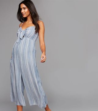 A Pea in the Pod + Tie Front Maternity Jumpsuit