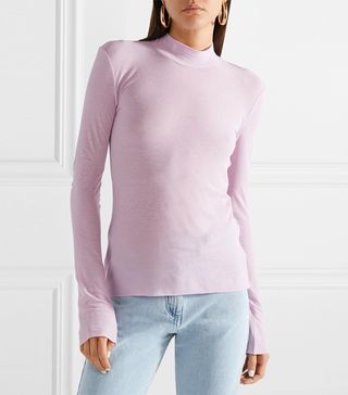 Nanushka + Alana Cotton-Jersey Turtleneck Top