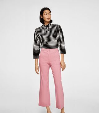 Mango + Straight Linen-Blend Trousers