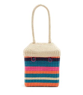 Sophie Anderson + Serella Stripe Straw Handbag