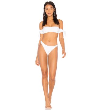 Midsommar Swim + Sunset Bikini Top in White