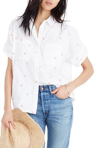 Madewell + Daisy Embroidered Courier Shirt