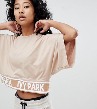 Ivy Park + Cropped T-Shirt With Taped Waistband