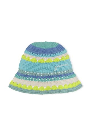 Ganni + Blue Crochet Bucket Hat
