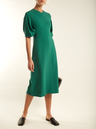 Joseph + Dante V-Neck Balloon-Sleeve Dress