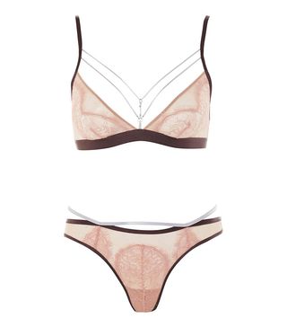 Topshop + Lace Triangle Bra and Thong Set