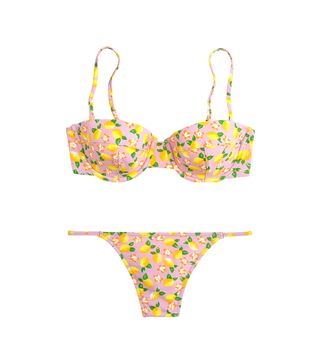 J.Crew + Underwire Bikini Top in Lemon Print