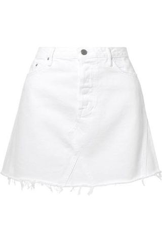 Grlfrnd + Eva Frayed Denim Mini Skirt