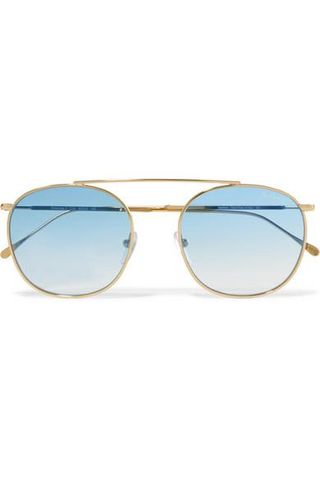 Illesteva + Mykonos II Square-Frame Gold-Tone Sunglasses