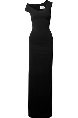 Solace London + Mille Asymmetric Stretch-Crepe Gown