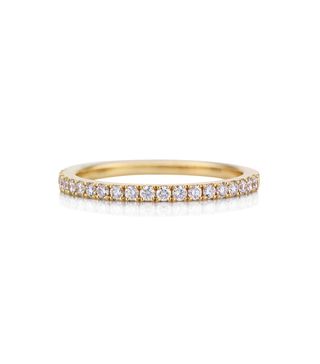 De Beers + Classic Yellow Gold Half Pavé Band