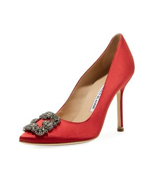 Manolo Blahnik + Hangisi 105mm Satin Pumps