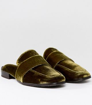 Free People + At Ease Velvet Backless Loafer