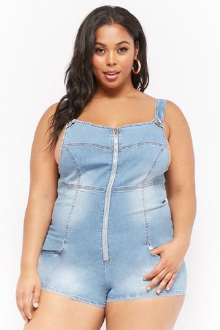 Forever 21 + Zip-Front Overall Shorts