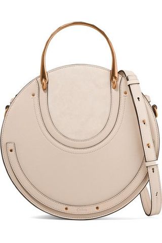 Chloé + Pixie Suede and Textured-Leather Shoulder Bag