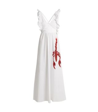 Adriana Degreas + Lobster-Print Cotton-Poplin Maxi Dress