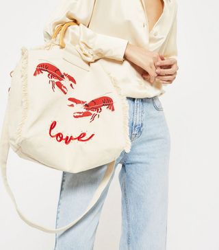 Topshop + Bobby Lobster Canvas Shopper Bag