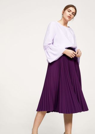 Violeta by Mango + Pleated Fluid Skirt