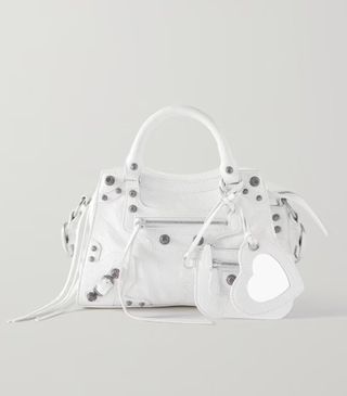 Balenciaga + Neo Cagole XS Studded Crinkled-Leather Tote