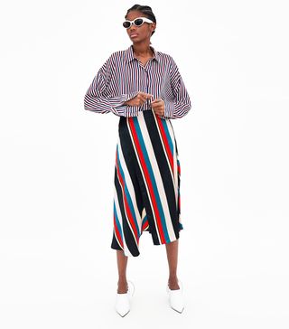 Zara + Midi Skirt With Side Slit