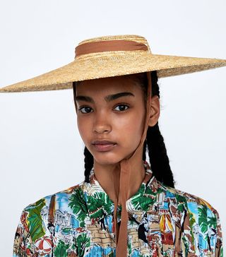 Zara + Flat-Brimmed Hat With Band