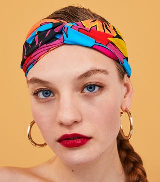 Zara + Tropical Flower Turban-Style Headband