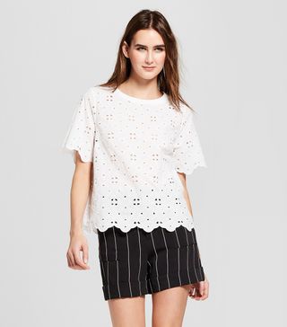 Who What Wear x Target + Short Sleeve Eyelet T-Shirt
