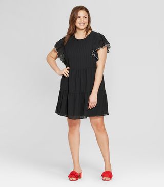Who What Wear x Target + Short Sleeve Tiered Mini Dress