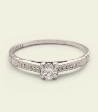 Erica Weiner + 1940s Palladium .18ct Brilliant Cut Diamond Ring
