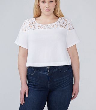 Lane Bryant + Lace Yoke Crop Top