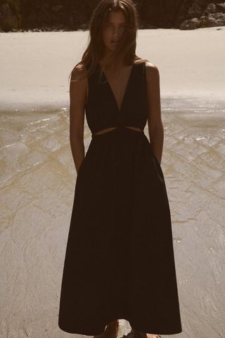 Zara + Cut-Out Midi Dress