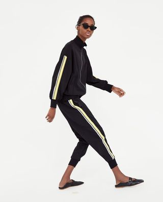 Zara + Stripe Jogger Trousers