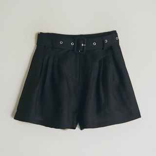 Farrow + Christelle Linen Short in Black