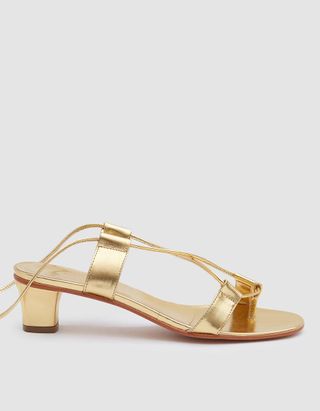 Martiniano + Pavone Wrap Sandals in Gold