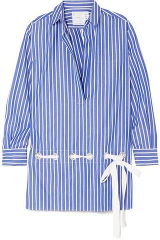 Sacai + Striped Cotton-Poplin Shirt