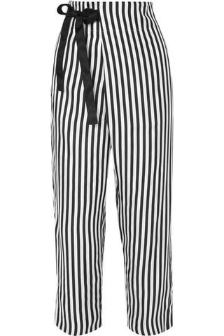 J.Crew + Okinawa Striped Wide-Leg Silk-Twill Wrap Pants