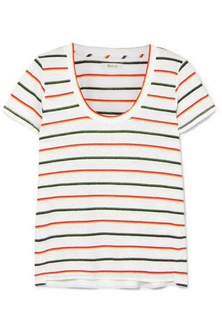 Madewell + Striped Linen-Blend T-Shirt