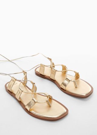 Mango + Metallic Straps Sandals