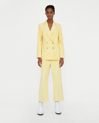 Zara + Double-Breasted Corduroy Blazer