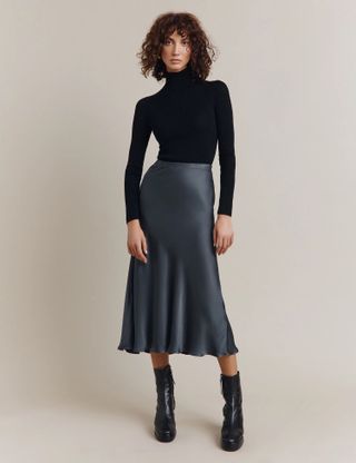 Ghost + Satin Midi Slip Skirt