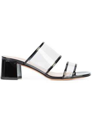 Maryam Nassir Zadeh + Low Heel Clear Slide Strapped Shoes