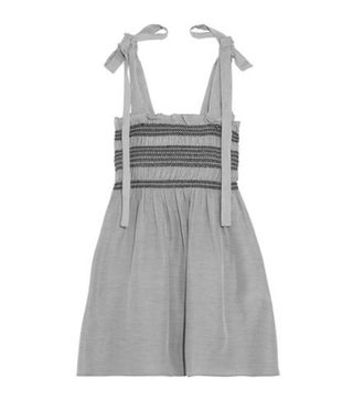 Paul & Joe + Bow-Detailed Smocked Striped Voile Top