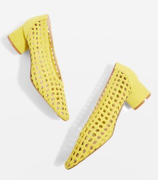 Topshop + Joice Woven Mid Heel Court Shoes
