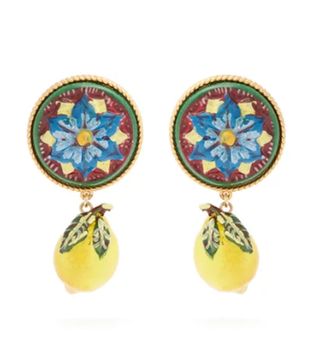 Dolce & Gabbama + Floral and Lemon-Drop Clip on Earrings