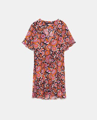 Zara + Floral Print Dress