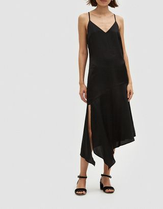 Stelen + Satin Asymmetrical Dress in Black