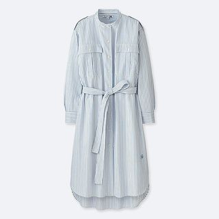 Uniqlo x J.W.Anderson + Cotton Shirt Stripe Long-Sleeve Dress