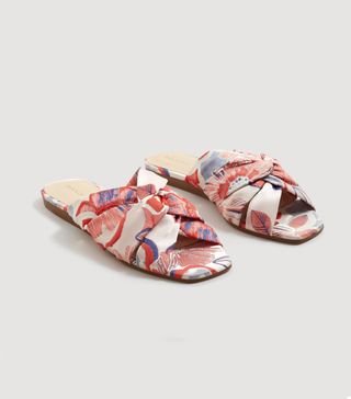 Mango + Embroidered Slingback Sandals